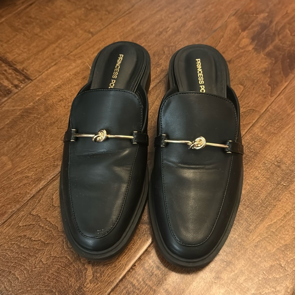 Black slide-on loafers
